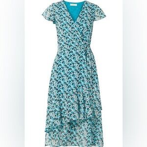 Michael Kors Springtime Floral-Print Georgette Wrap Dress